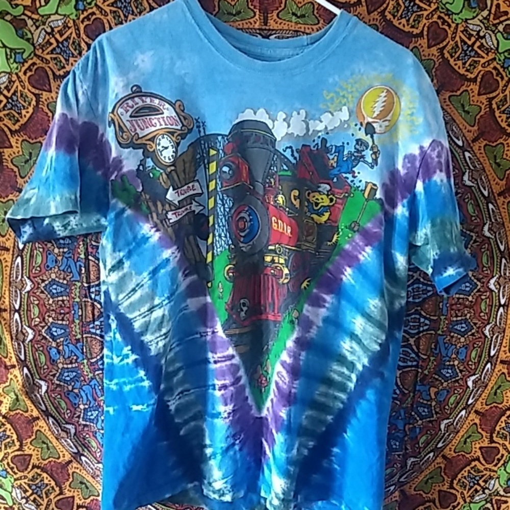 Liquid Blue L Grateful Dead Casey Jones Tie Dye SS